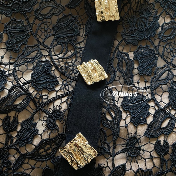 self portrait black magnolia lace midi dress - Picture 6 of 8